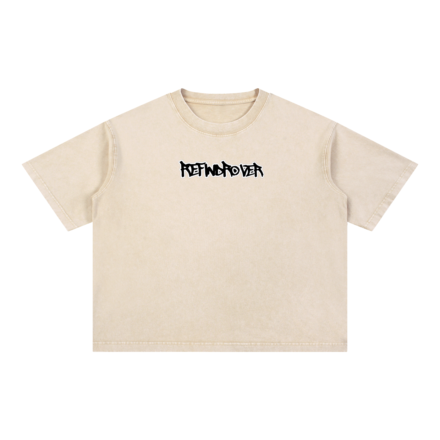 Design On Back / Mineral Wash Boxy Cotton T-Shirt