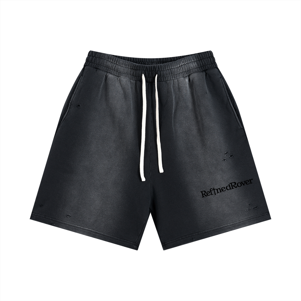 Sun Fade Distressed Shorts/Design On Back