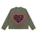 Unisex Vintage Wash Boxy  Waffle Raw Edge T-Shirt/ Design On Back