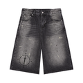 Men’s Vintage Wash Wide Leg Denim Shorts