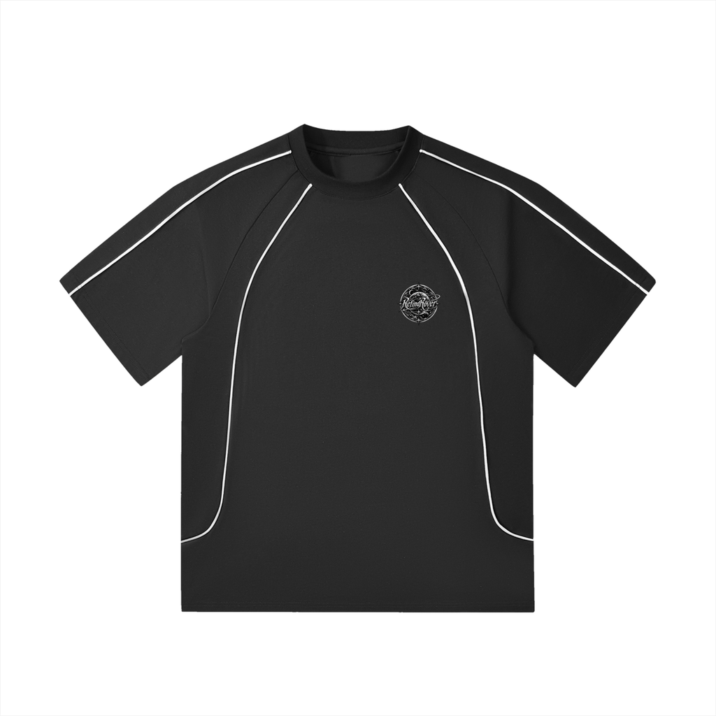 Contrast Stitch Raglan T-Shirt / Design On Back