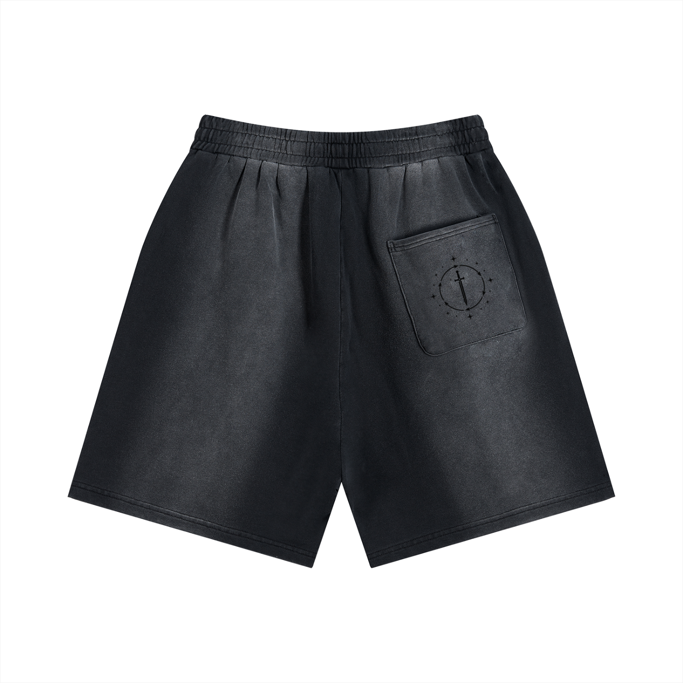 Sun Fade Distressed Shorts/Design On Back