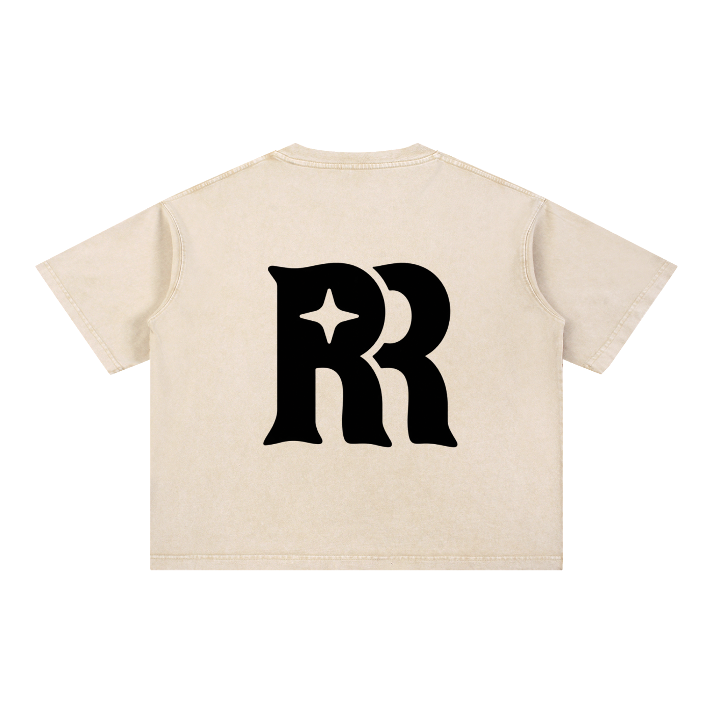 Design On Back / Mineral Wash Boxy Cotton T-Shirt