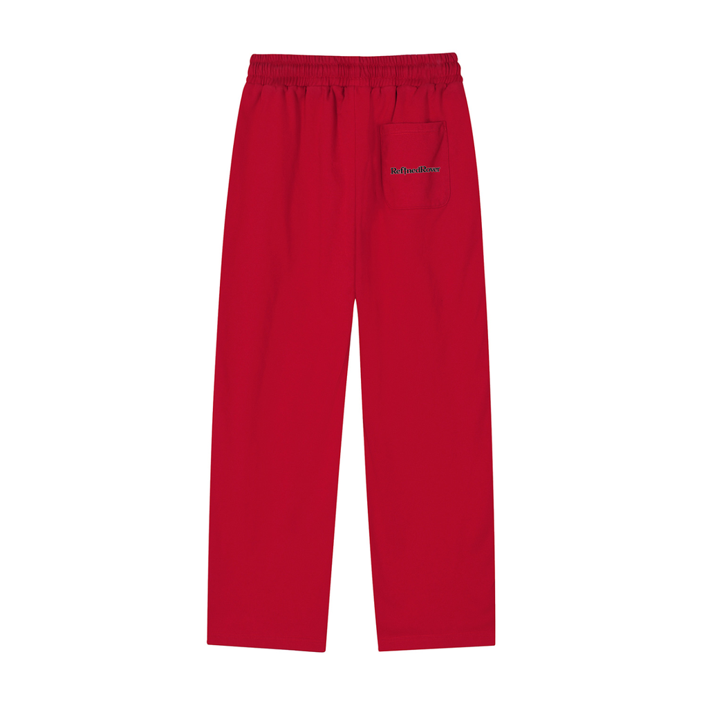 Design On Back Pocket / Reflection Striped Straight-Leg Sweatpant