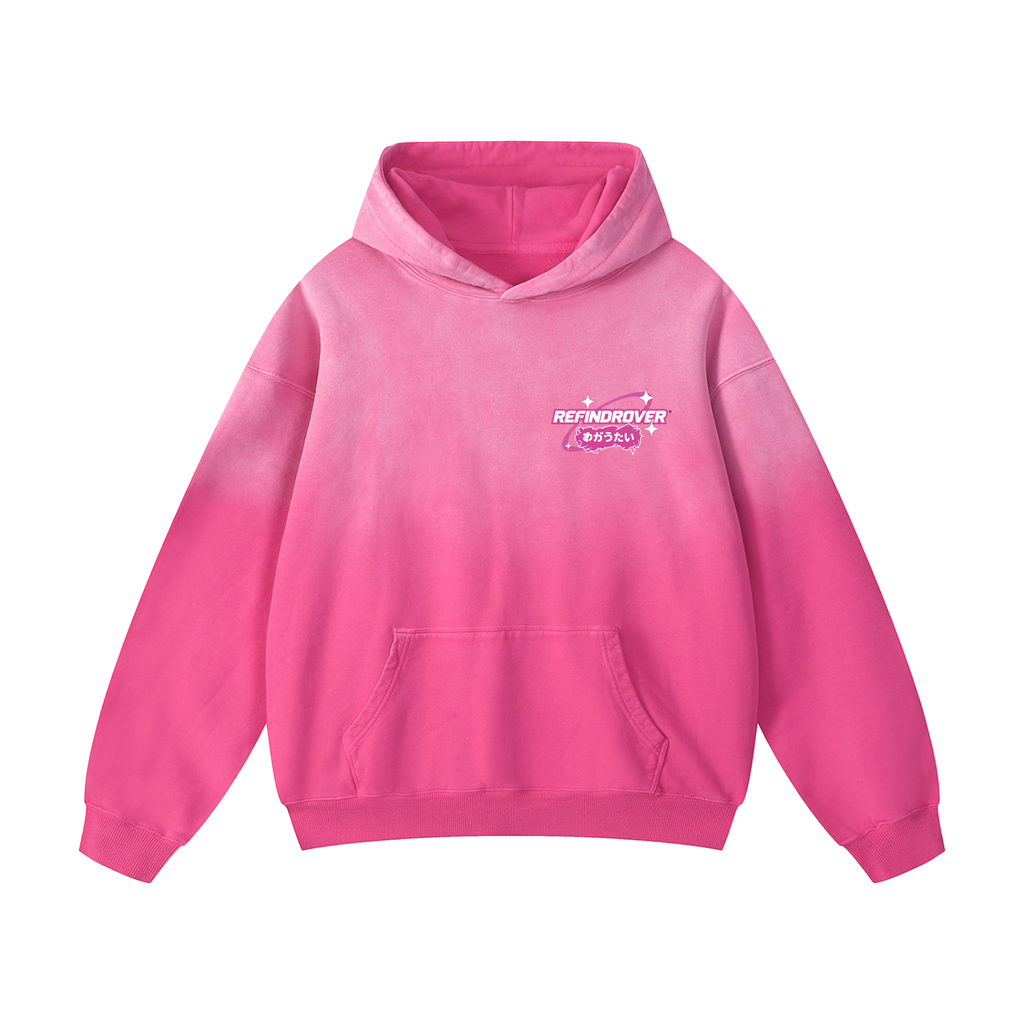 Heavyweight Sunfade Oversized Hoodie/ Design On Back