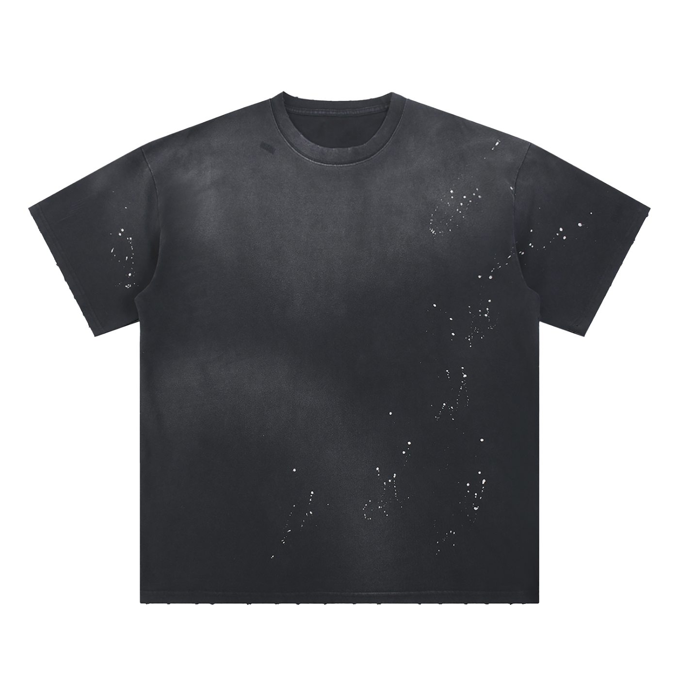 Hand-Frayed Sunfade Paint Splatter T-Shirt/ Design On Back