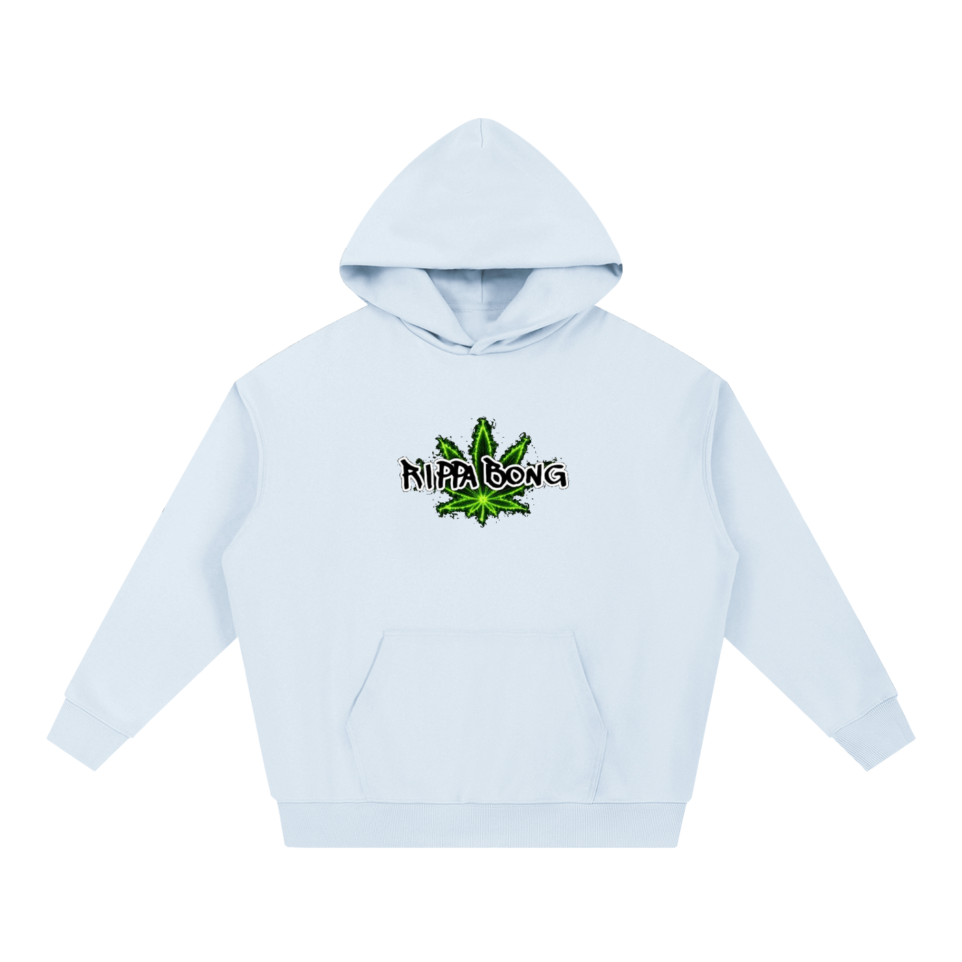Rippabong, Design On Back, White / Essential Heavyweight Hoodie