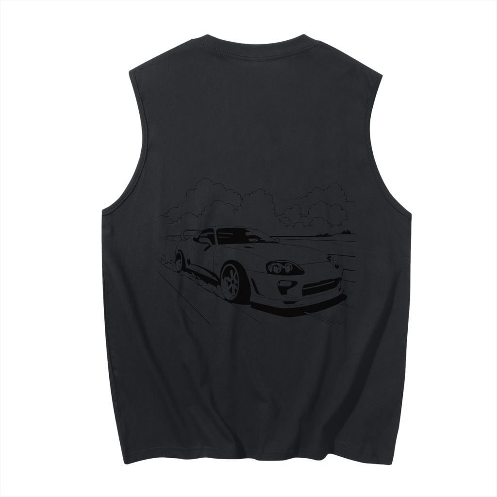 Men's Sleeveless Cotton Tank Top/ Design On Back