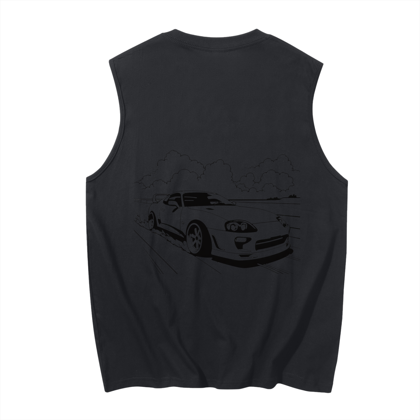 Men's Sleeveless Cotton Tank Top/ Design On Back