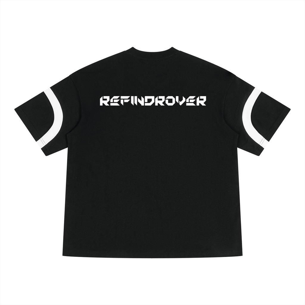 Unisex Color Block V-Neck T-Shirt/ Design On Back