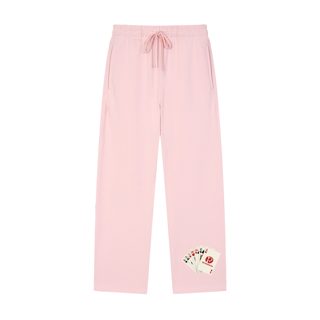 Solid Color Straight-Leg Sweatpants