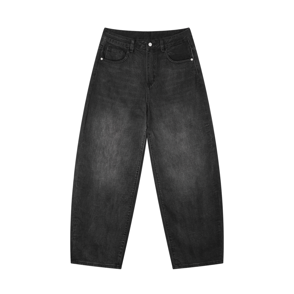 Men's Sunfade Vintage Wash Barrel Leg Jeans/Design On Back